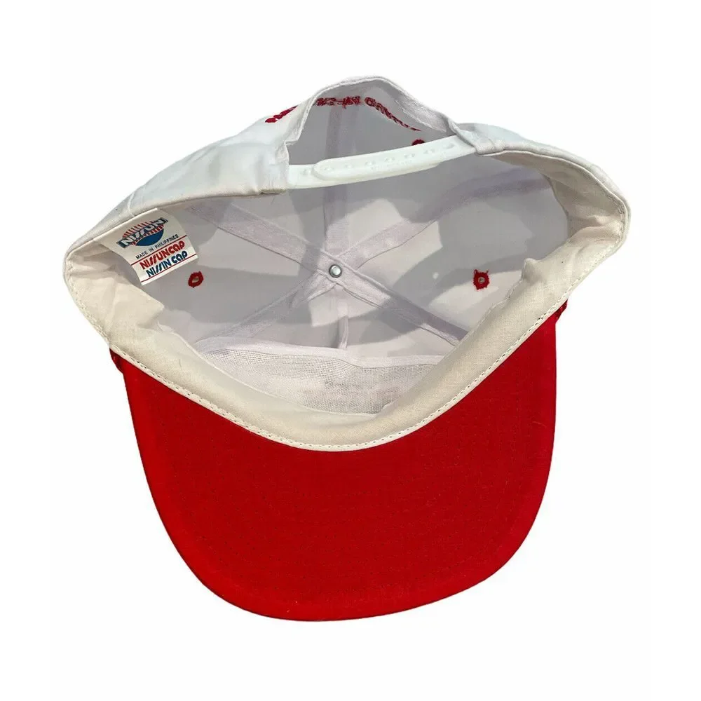 Vtg Firestone 1998 Master Contractor Red/White Nissun‎ Tag Snapback Cap Hat euc